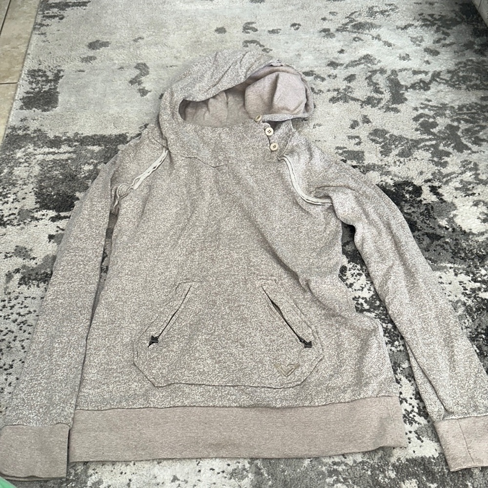 Roxy light beige pullover long sleeve hoodie